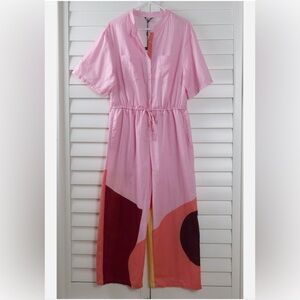 ANTHROPOLOGIE The Kit Issa Jumpsuit in Dahlia Cut Paper Size 6